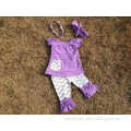 2015 new hot baby girls puple set outfits with matching necklace and headband